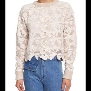 See by Chloe Cotton lace sweater
